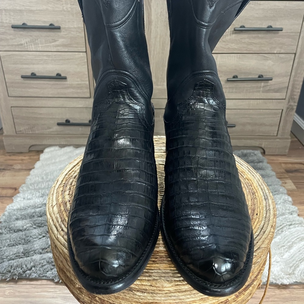 Tecovas Black Caiman Boots. Size 11.5